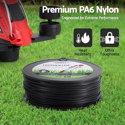 Giantz 100M Whipper Snipper Trimmer Line 3.0mm Star Nylon String Cord Black MOWER-LINE-100M-3MM