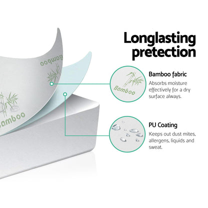 Giselle Bedding Mattress Protector Bamboo Single MP-BF-S