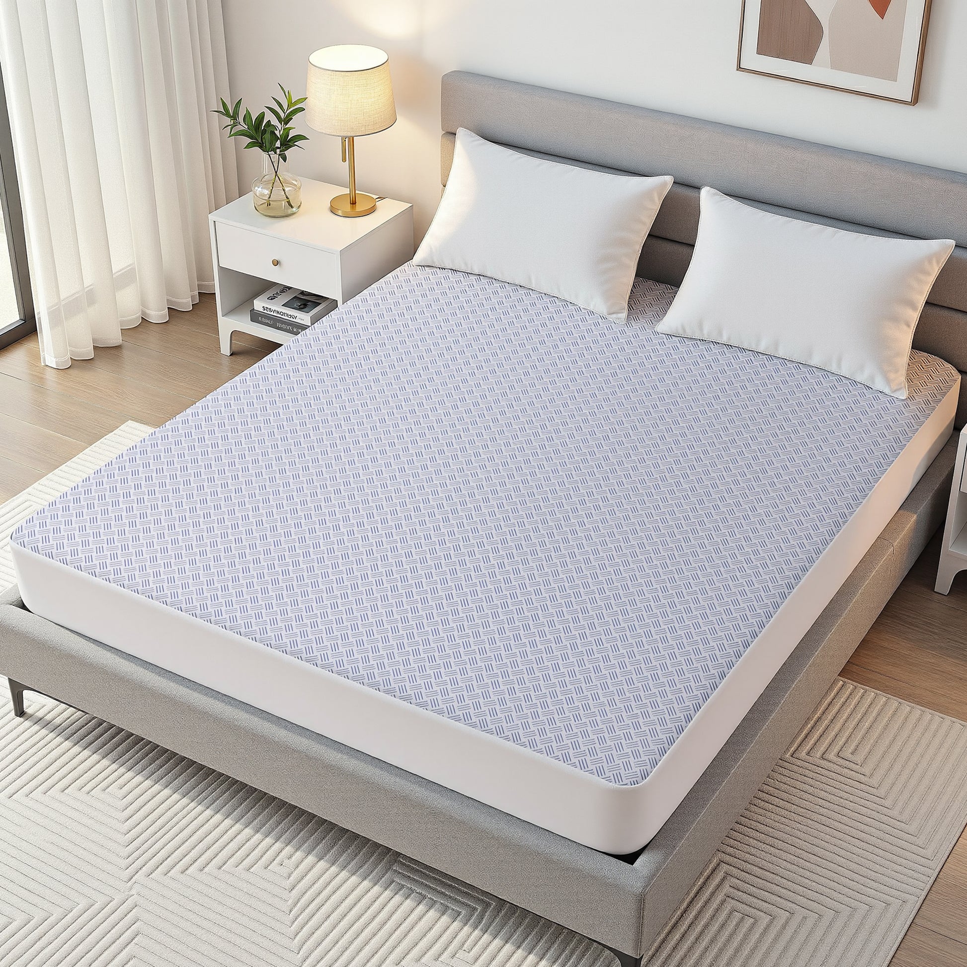 Giselle Cooling Mattress Protector Waterproof Deep Pocket Fitted Cover Double MP-COOL-D