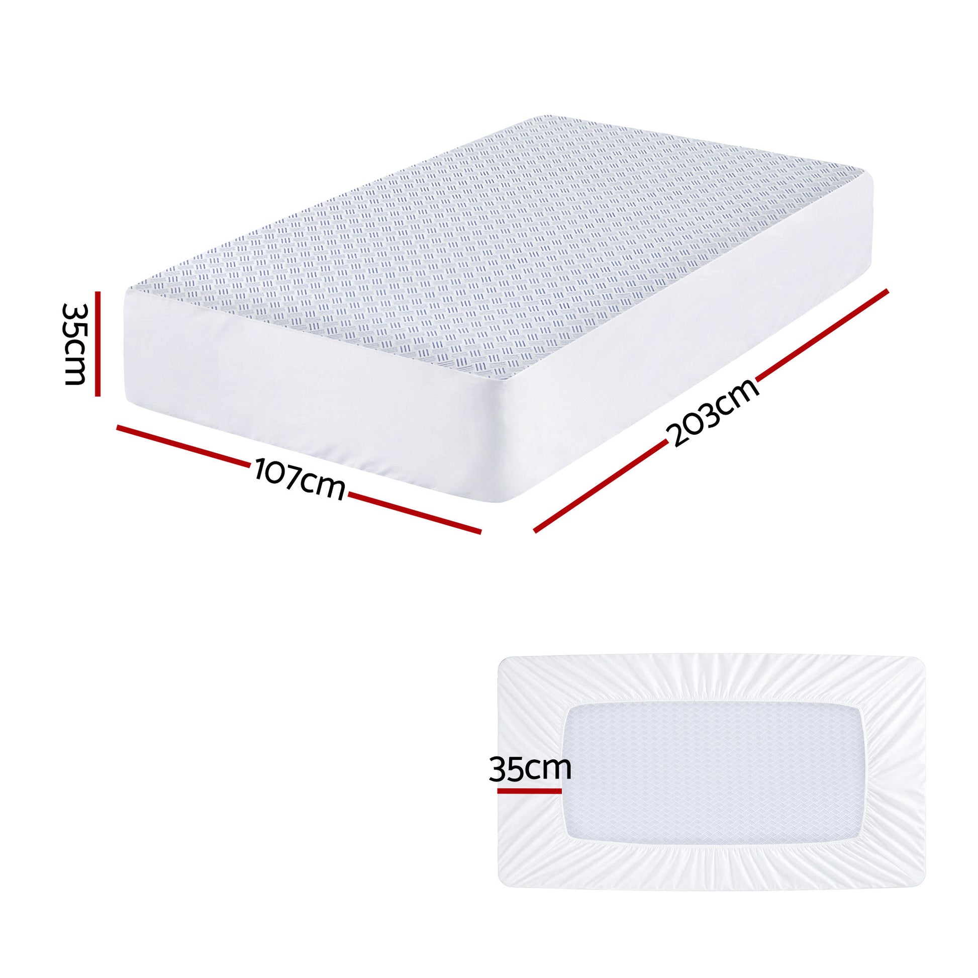 Giselle Cooling Mattress Protector Waterproof Deep Pocket Fitted Cover King Single MP-COOL-KS