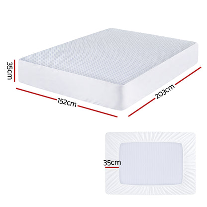 Giselle Cooling Mattress Protector Waterproof Deep Pocket Fitted Cover Queen MP-COOL-Q