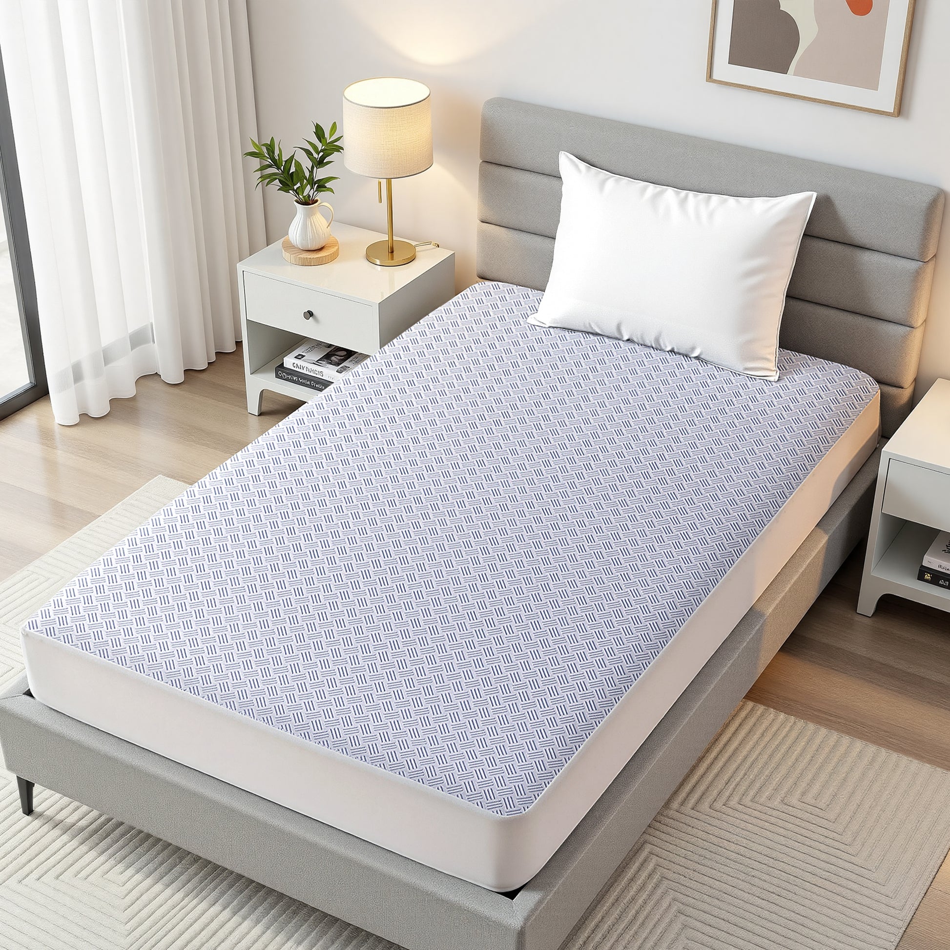 Giselle Cooling Mattress Protector Waterproof Deep Pocket Fitted Cover Single MP-COOL-S