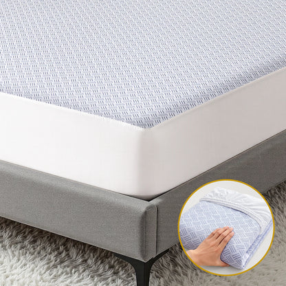 Giselle Cooling Mattress Protector Waterproof Deep Pocket Fitted Cover Single MP-COOL-S