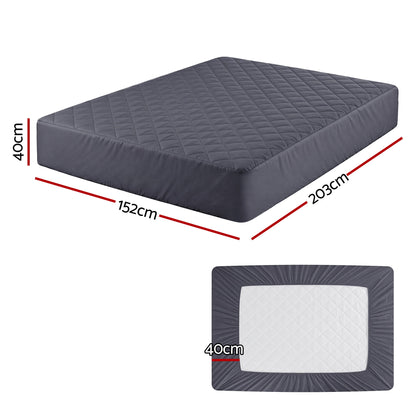 Giselle Water-Resistant Mattress Protector Microfiber 360 degrees Fit Queen MP-MF-GRAY-Q