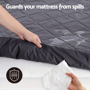 Giselle Water-Resistant Mattress Protector Microfiber 35cm 360 degrees Fit Single MP-MF-GRAY-S