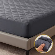 Giselle Water-Resistant Mattress Protector Microfiber 35cm 360 degrees Fit Single MP-MF-GRAY-S