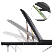 Zenses Massage Table 60cm Portable 3 Fold Aluminium Beauty Bed Black MT-ALUM-F4-BLACK-60