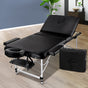 Zenses Massage Table 70cm Portable 3 Fold Aluminium Beauty Bed Black MT-ALUM-GA301-BK-70