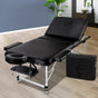 Zenses Massage Table 80cm Portable 3 Fold Aluminium Beauty Bed Black MT-ALUM-GA301-BK-80