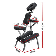 Zenses Portable Massage Chair Lightweight Folding Tattoo Lash Beauty Bed MT-CHR-40-BK