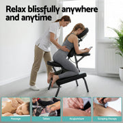 Zenses Portable Massage Chair Lightweight Folding Tattoo Lash Beauty Bed MT-CHR-40-BK