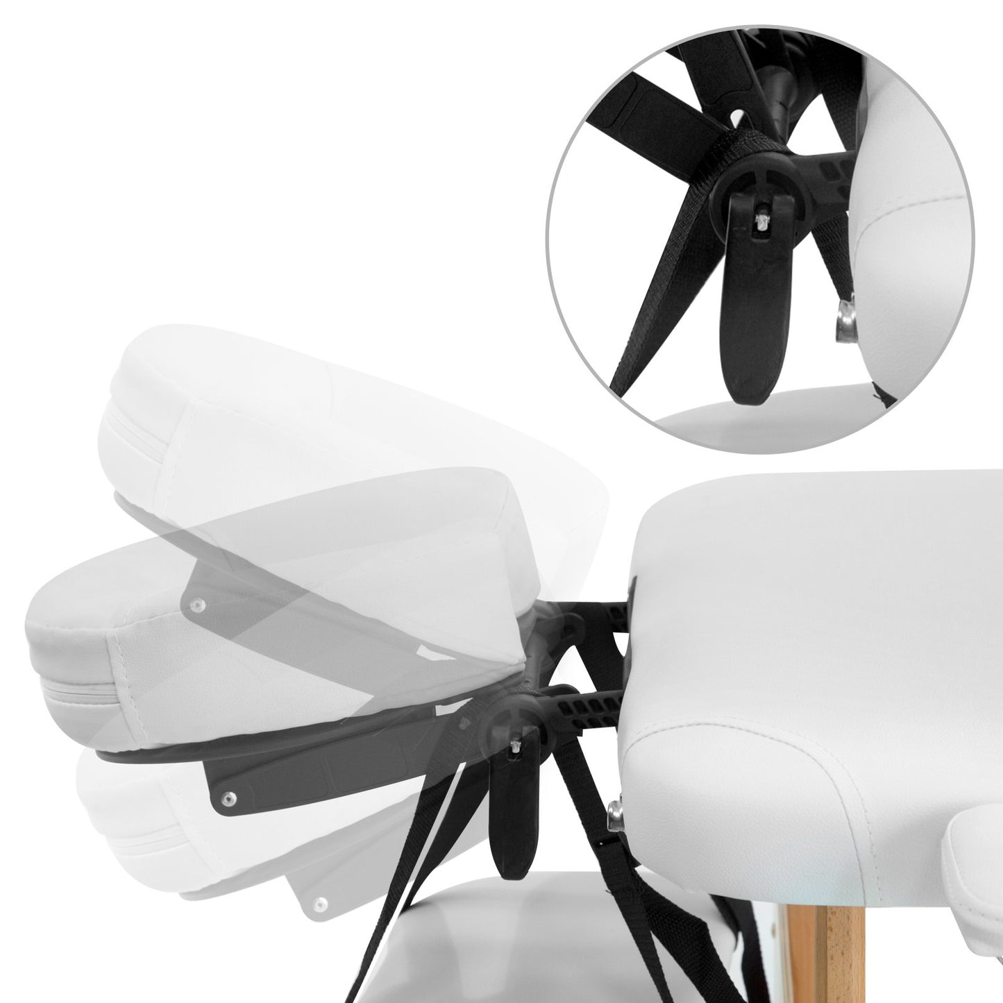 Zenses Massage Table 70cm Portable 3 Fold Wooden Beauty Bed White MT-WOOD-F3-WHITE-70