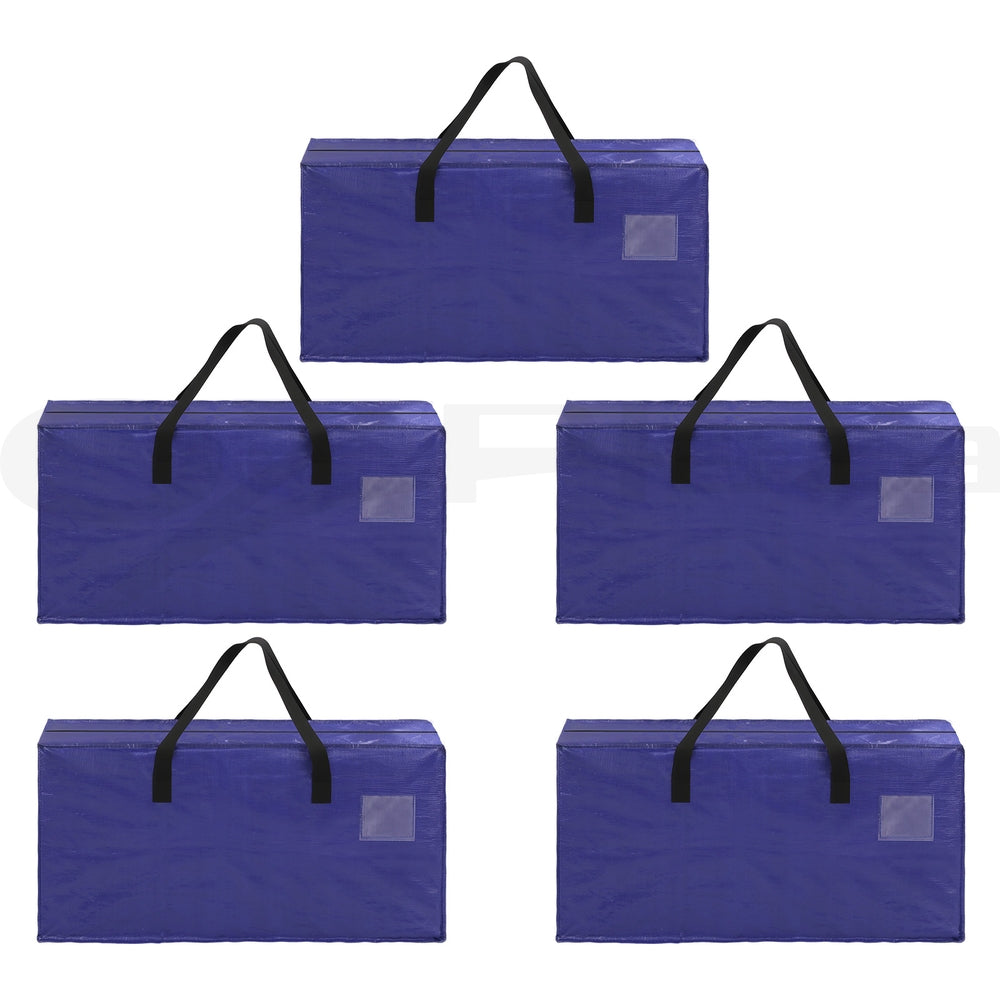 Artiss Moving Bags Heavy Duty Waterproof Backpack Straps Large Storage Totes 5 Pack Blue MVB-74X38-5PCS-BL
