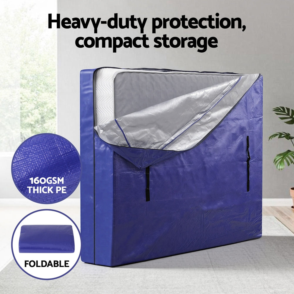 Atirss Mattress Bag Easy Moving Waterproof Storage Dust Cover Protector King MVB-MATTRESS-K-BL