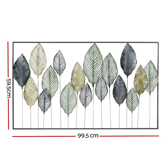 Artiss Metal Wall Art Hanging Sculpture Home Decor Leaf Tree of Life Framed MWA-FR-LEAF-01-BU