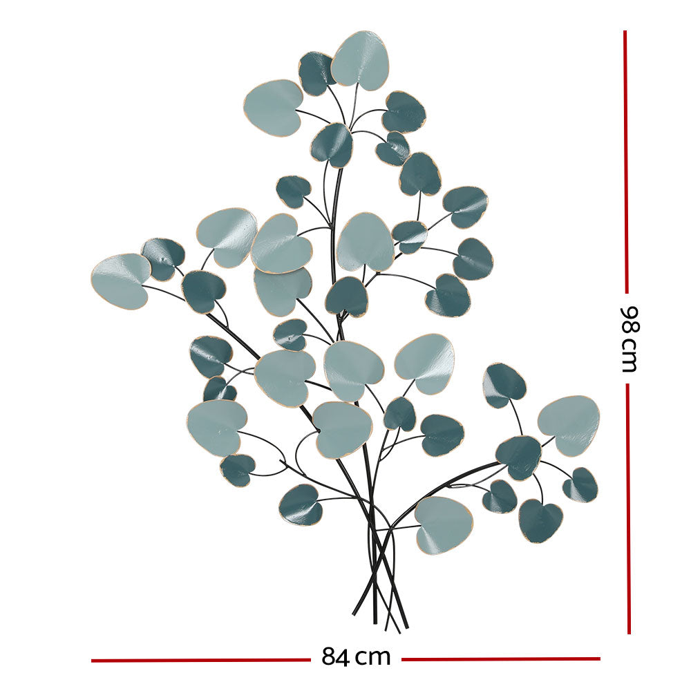 Artiss Metal Wall Art Hanging Sculpture Home Decor Leaf Tree of Life Blue MWA-NF-LEAF-01-BU