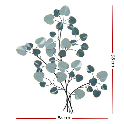 Artiss Metal Wall Art Hanging Sculpture Home Decor Leaf Tree of Life Blue MWA-NF-LEAF-01-BU