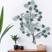 Artiss Metal Wall Art Hanging Sculpture Home Decor Leaf Tree of Life Blue MWA-NF-LEAF-01-BU