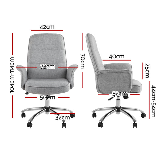 Artiss Fabric Office Chair Computer Chairs Grey OCHAIR-1225-GY