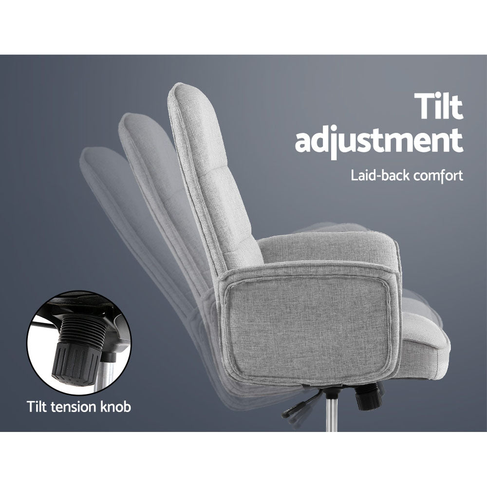 Artiss Fabric Office Chair Computer Chairs Grey OCHAIR-1225-GY