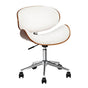 Artiss Wooden Office Chair Leather Seat White OCHAIR-BS-5429-WH