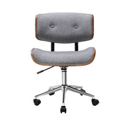 Artiss Wooden Office Chair Fabric Seat Grey OCHAIR-BS-5435-GY