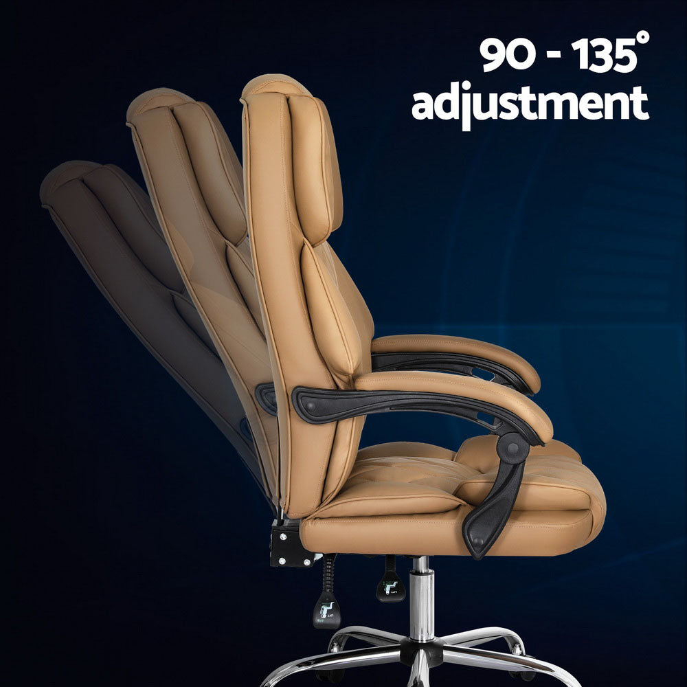 Artiss Executive Office Chair Leather Recliner Espresso OCHAIR-G-1051-BR