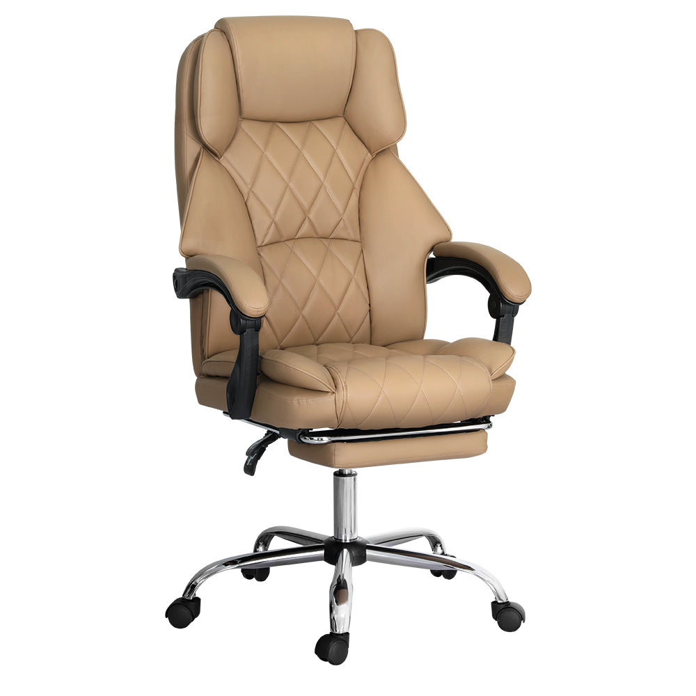 Artiss Executive Office Chair Leather Footrest Espresso OCHAIR-G-1051-FT-BR