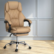 Artiss Executive Office Chair Leather Footrest Espresso OCHAIR-G-1051-FT-BR