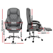 Artiss Executive Office Chair Footrest Grey OCHAIR-G-1051-FT-GY