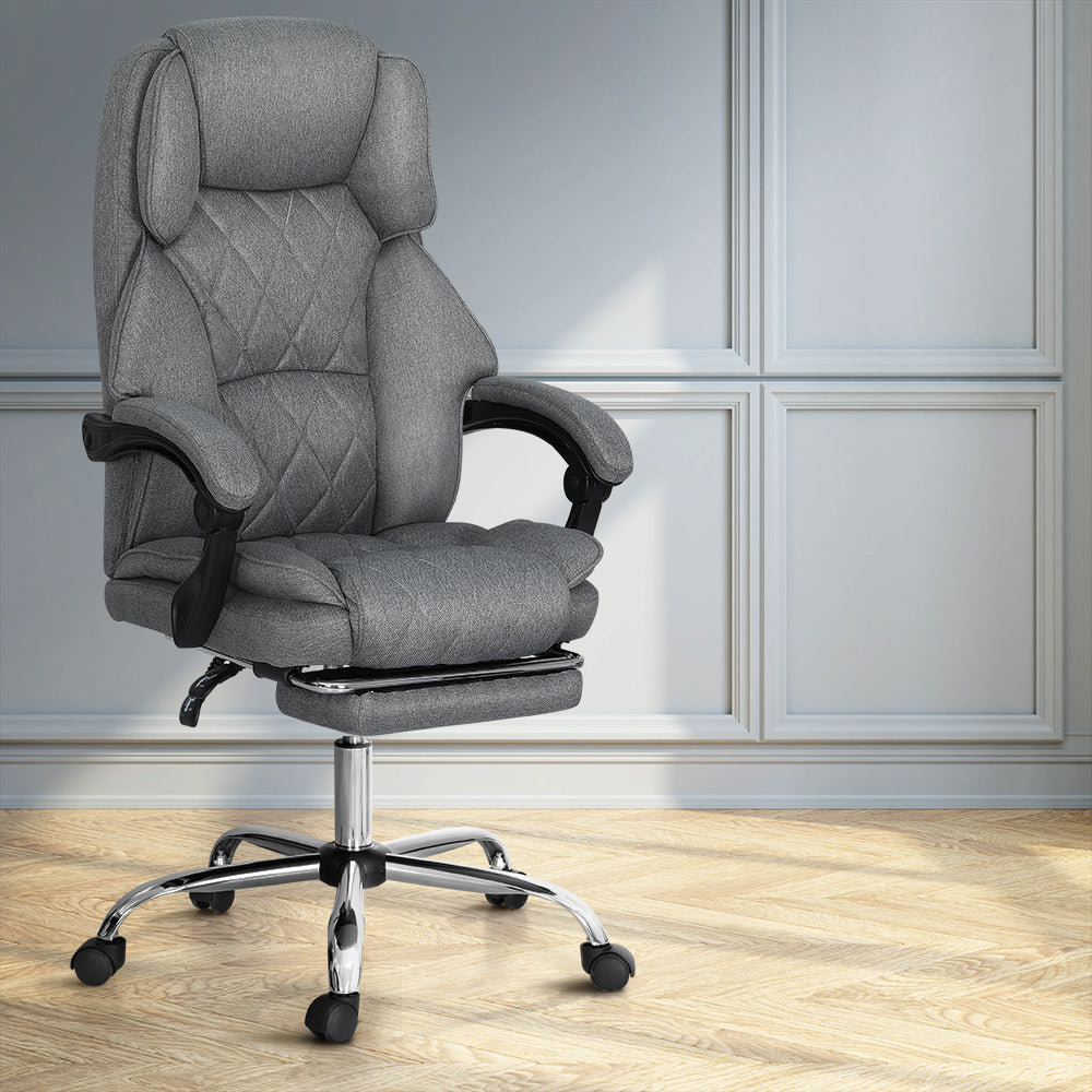 Artiss Executive Office Chair Footrest Grey OCHAIR-G-1051-FT-GY