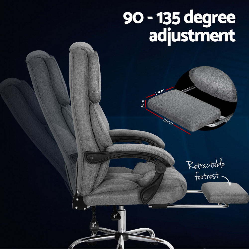 Artiss Executive Office Chair Footrest Grey OCHAIR-G-1051-FT-GY