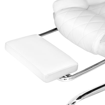 Artiss Executive Office Chair Leather Footrest White OCHAIR-G-1051-FT-WH