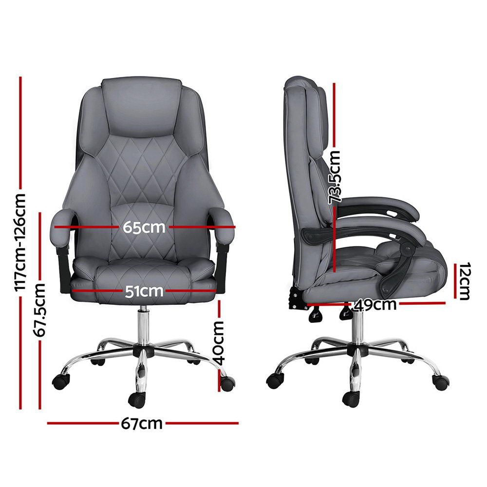 Artiss Executive Office Chair Recliner Grey OCHAIR-G-1051-GY
