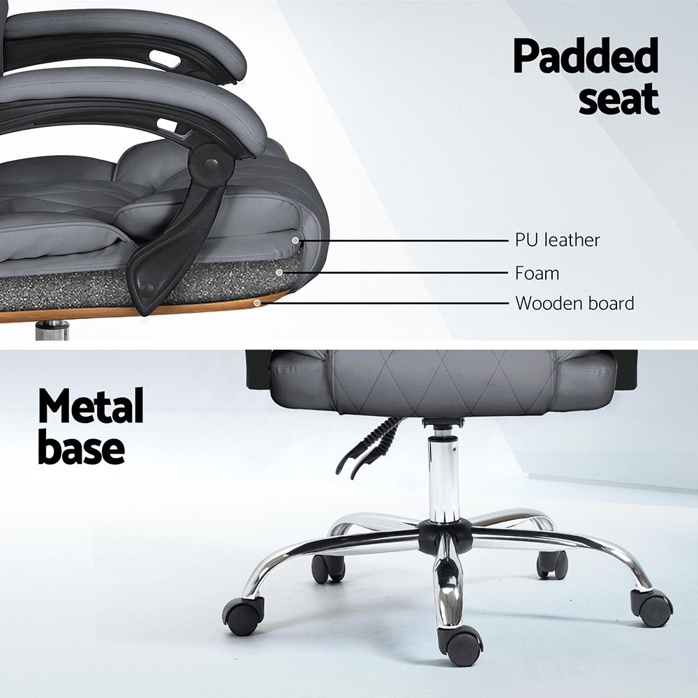 Artiss Executive Office Chair Recliner Grey OCHAIR-G-1051-GY
