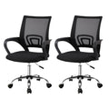 Artiss 2x Mesh Office Chair Mid Back Black OCHAIR-G-2004-BKX2