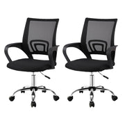 Artiss 2x Mesh Office Chair Mid Back Black OCHAIR-G-2004-BKX2