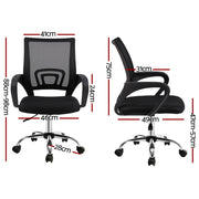 Artiss 2x Mesh Office Chair Mid Back Black OCHAIR-G-2004-BKX2