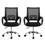 Artiss 2x Mesh Office Chair Mid Back Black OCHAIR-G-2004-BKX2