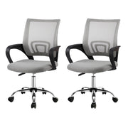 Artiss 2x Mesh Office Chair Mid Back Grey OCHAIR-G-2004-GYX2