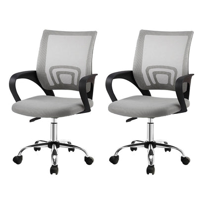 Artiss 2x Mesh Office Chair Mid Back Grey OCHAIR-G-2004-GYX2