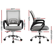 Artiss 2x Mesh Office Chair Mid Back Grey OCHAIR-G-2004-GYX2