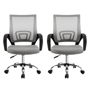 Artiss 2x Mesh Office Chair Mid Back Grey OCHAIR-G-2004-GYX2
