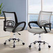 Artiss 2x Mesh Office Chair Mid Back Grey OCHAIR-G-2004-GYX2