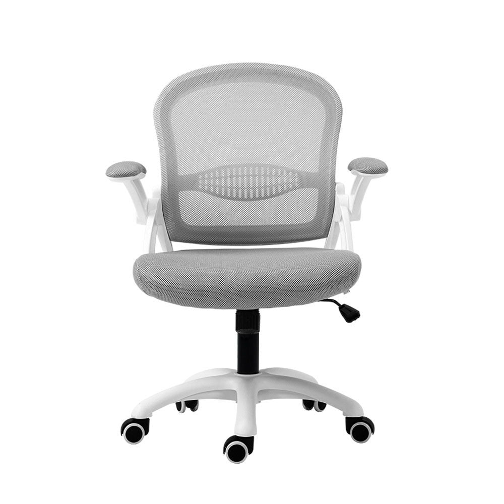 Artiss Mesh Office Chair Mid Back Grey OCHAIR-G-2013-WH-GY