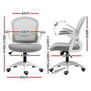 Artiss 2x Mesh Office Chair Computer Gaming Desk Chairs Work Study Mid Back Grey OCHAIR-G-2013-WH-GYX2
