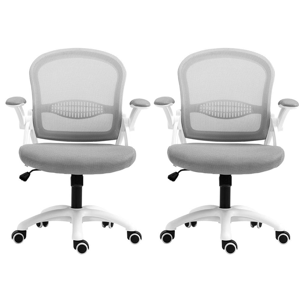 Artiss 2x Mesh Office Chair Computer Gaming Desk Chairs Work Study Mid Back Grey OCHAIR-G-2013-WH-GYX2