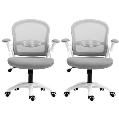 Artiss 2x Mesh Office Chair Computer Gaming Desk Chairs Work Study Mid Back Grey OCHAIR-G-2013-WH-GYX2