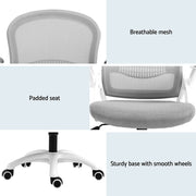 Artiss 2x Mesh Office Chair Computer Gaming Desk Chairs Work Study Mid Back Grey OCHAIR-G-2013-WH-GYX2