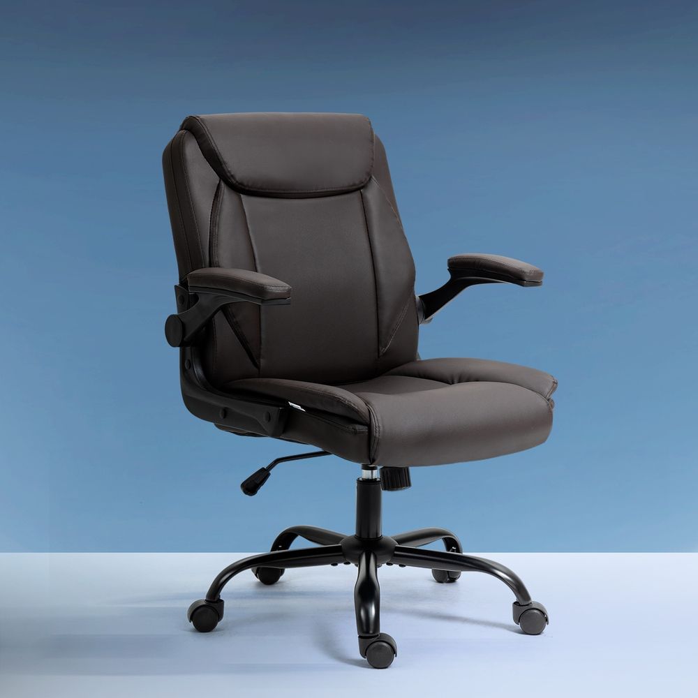 Artiss Executive Office Chair Mid Back Brwon OCHAIR-G-7023-BR